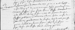ACTE DE NAISSANCE JEAN BASSET 1717